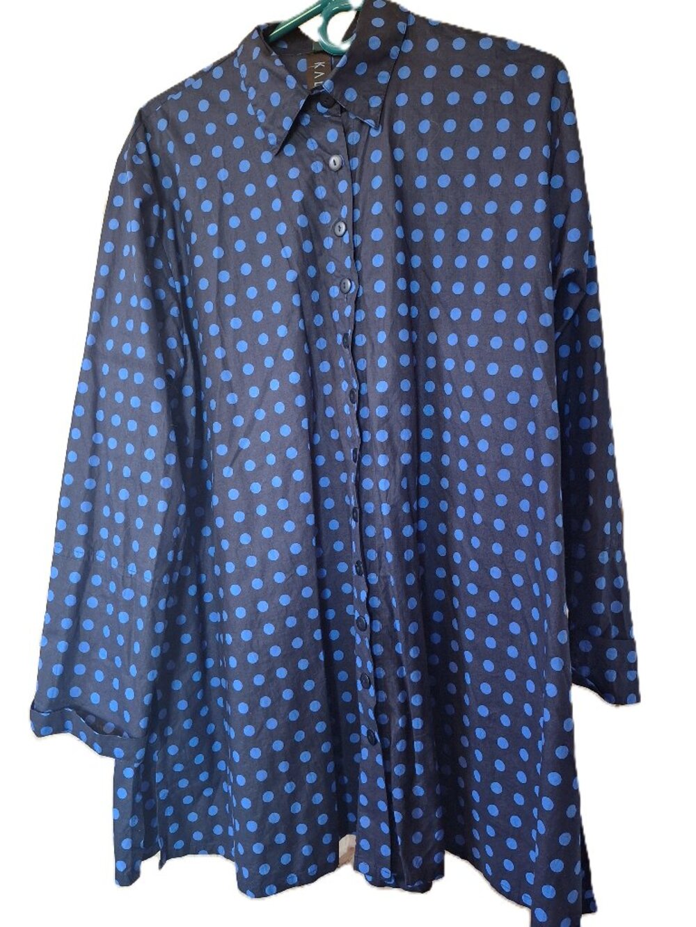 Kaliyana "Balboa" shirt, black with blue dots